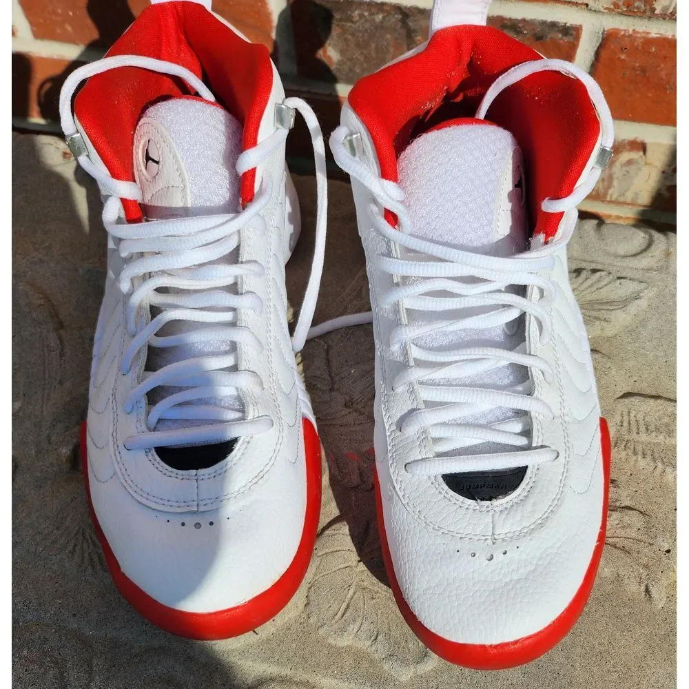 Air Jordan Jumpman Pro White & Red Basketball Shoes Size US 8.5 Athletic Sneaker - Picture 12 of 14